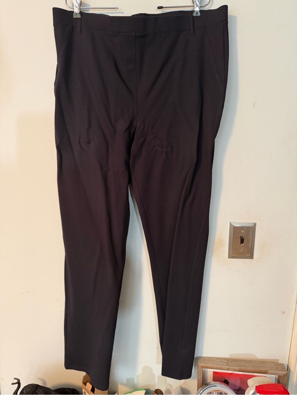 Quince Navy Ponte Slim Ankle Pants XL Stretch Pull-On Work Career Minimalist